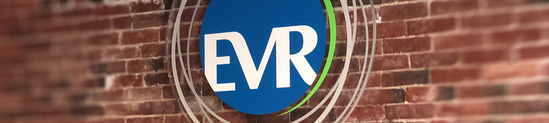 EVR logo on brick