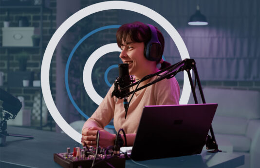 Influencer doing podcast